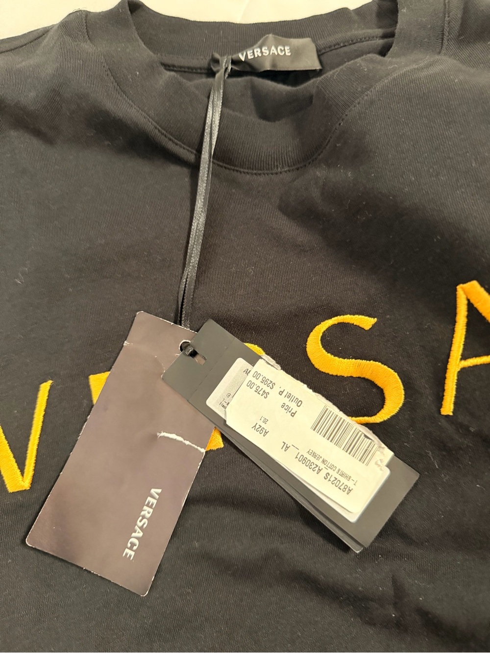 Versace Black Sweatshirt with Gold Embroidered Logo Detail